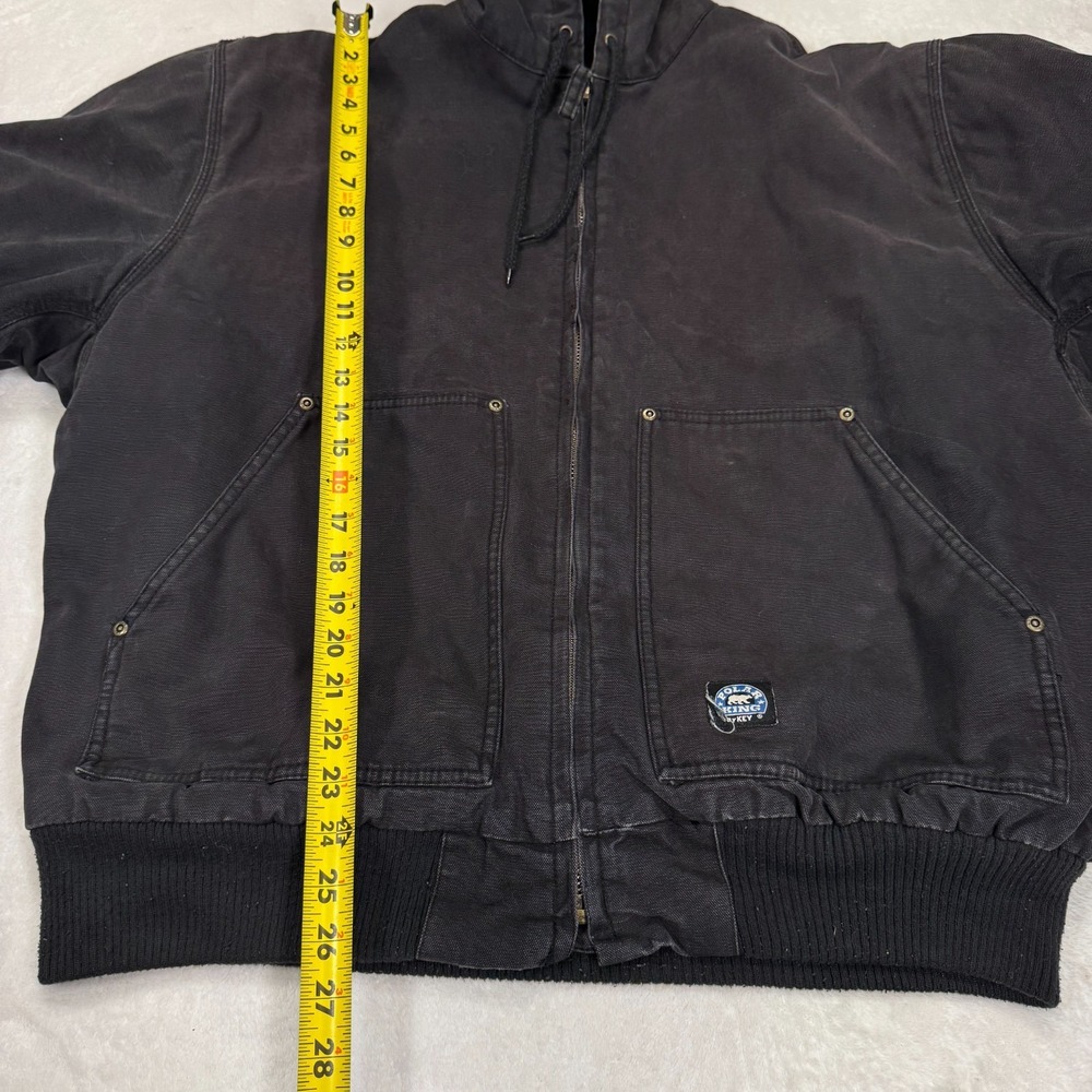 Polar King Jacket Men XL Black Duck Canvas Fleece Lined Insulated Hooded Outdoor - Picture 7 of 10